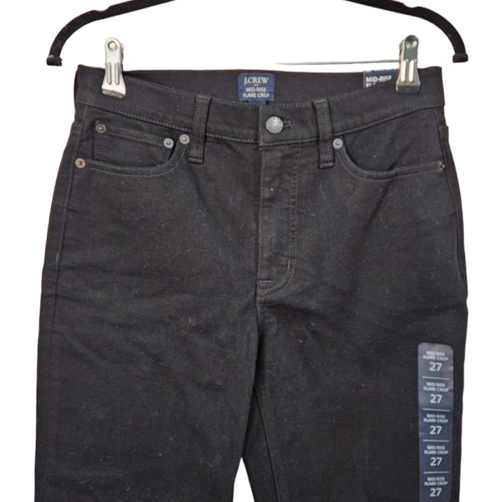 NWT J. Crew Factory Flare Crop Black Jean In All-Day Stretch Size 27 - Picture 4 of 9